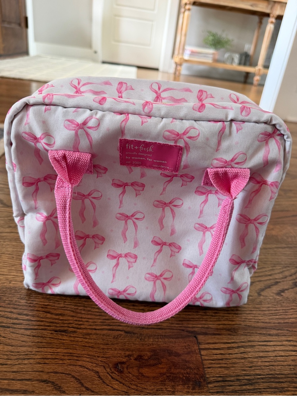 Fit + Fresh Pink Bow Cosmetic Tote